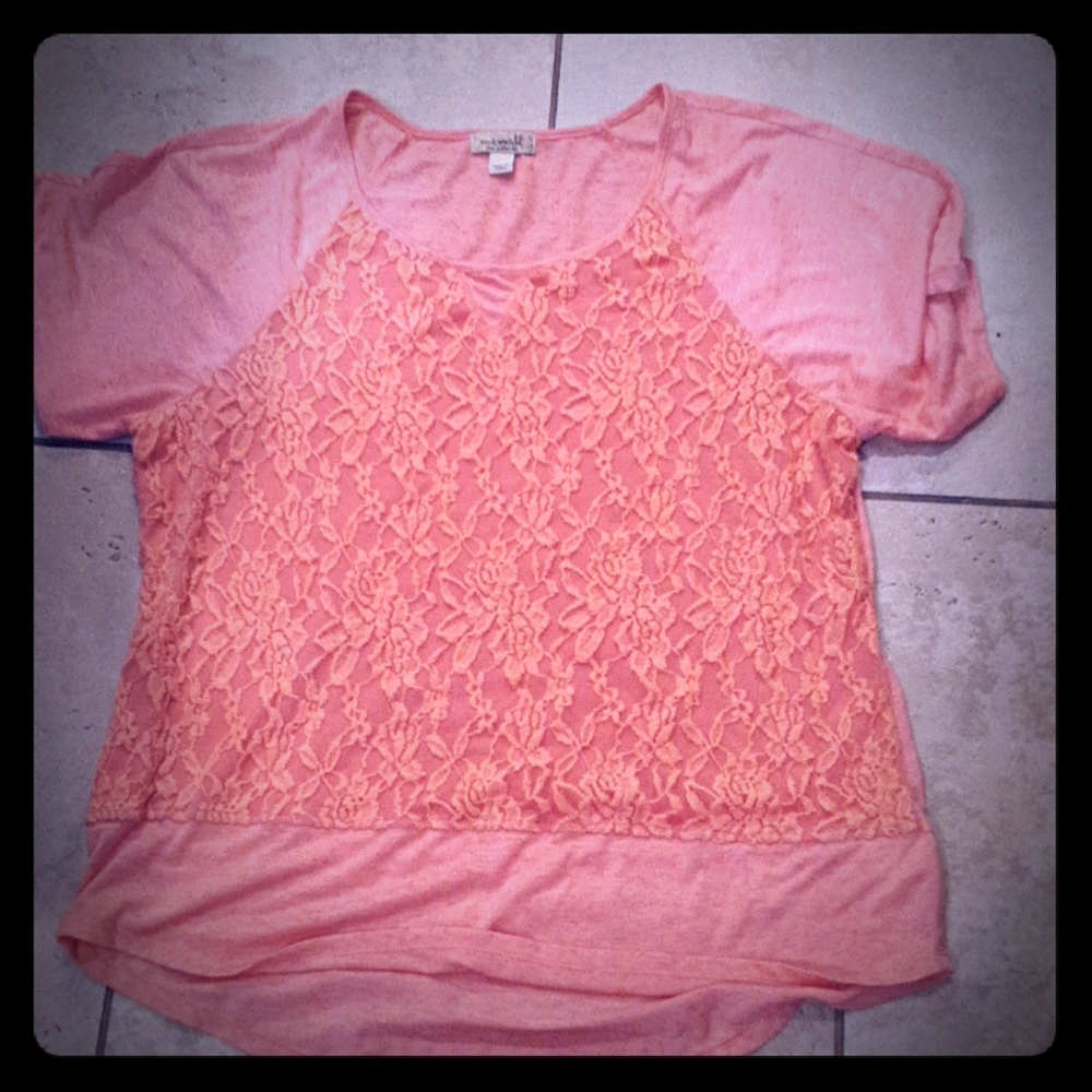 Coral color Lacey shirt